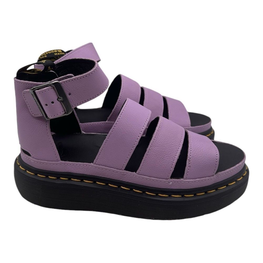 Dr. Martens Clarissa II Quad Sandals Women's Size 8 Lilac Purple Chunky Leather - Picture 2 of 10